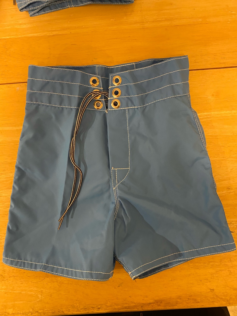 Birdies Blue Kids Swim Trunks with Contrast Stitching